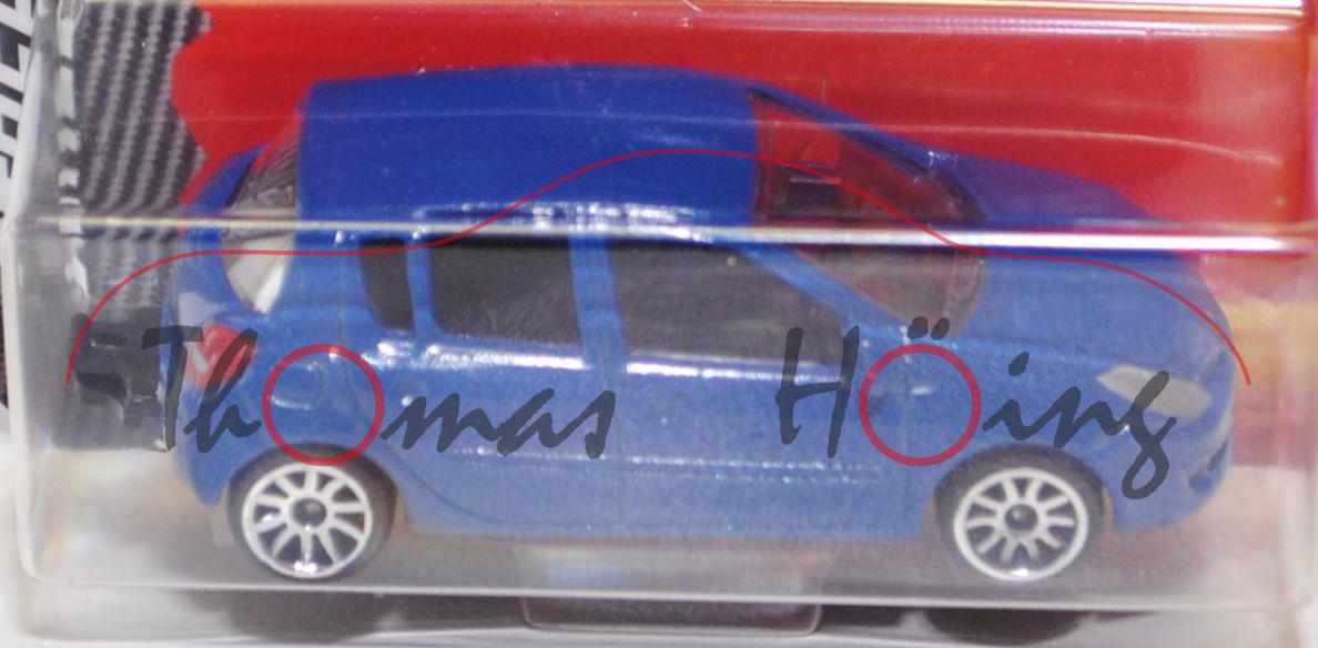 Renault Clio III Typ R (Nr. 221 E), Modell 2005-2009, enzianblau, mit Anhängerkupplung, majorette, 1