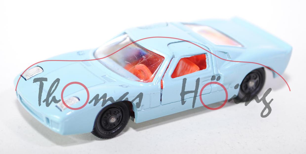 Ford GT 40, hell-pastellblau (II), innen rotorange, Lenkrad rotorange, R3, P5 (Schachtel beschädigt)