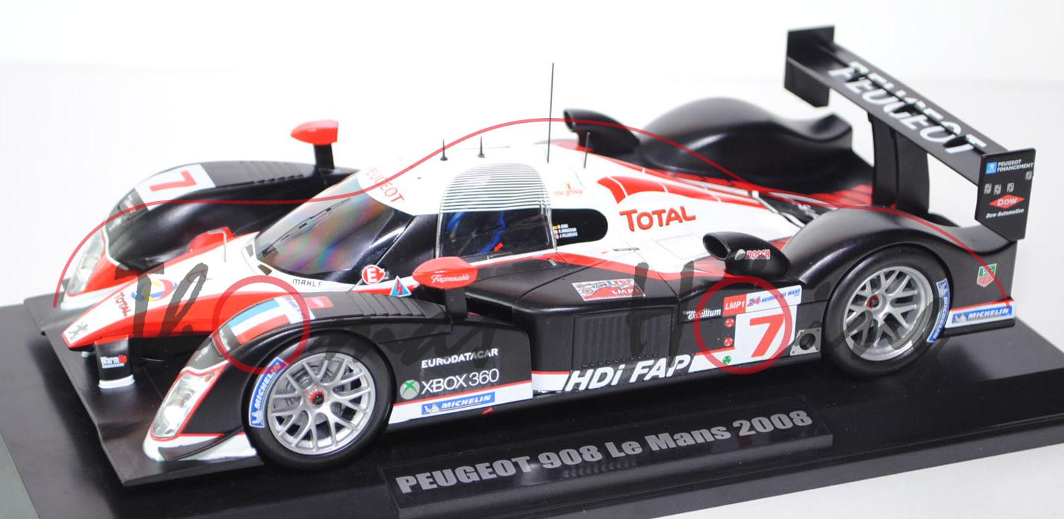 Peugeot 908 Hdi FAP, reinweiß/verkehrsrot/mattschwarz, 24h von Le Mans 2008 (2. Platz), Klasse LMP1,