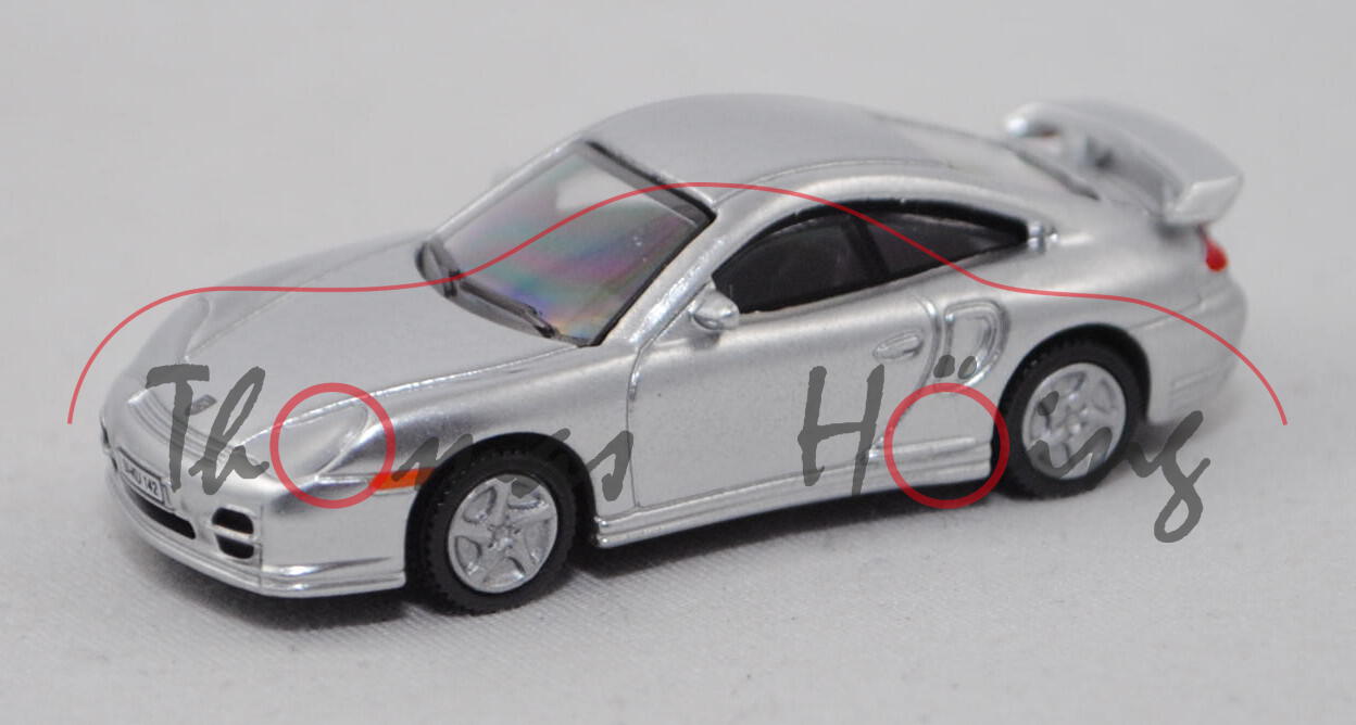 00000 Porsche 911 GT2 (Typ 996, MK1, Modell 2000-2003), weißaluminiummetallic, ca. 1:87, P31R