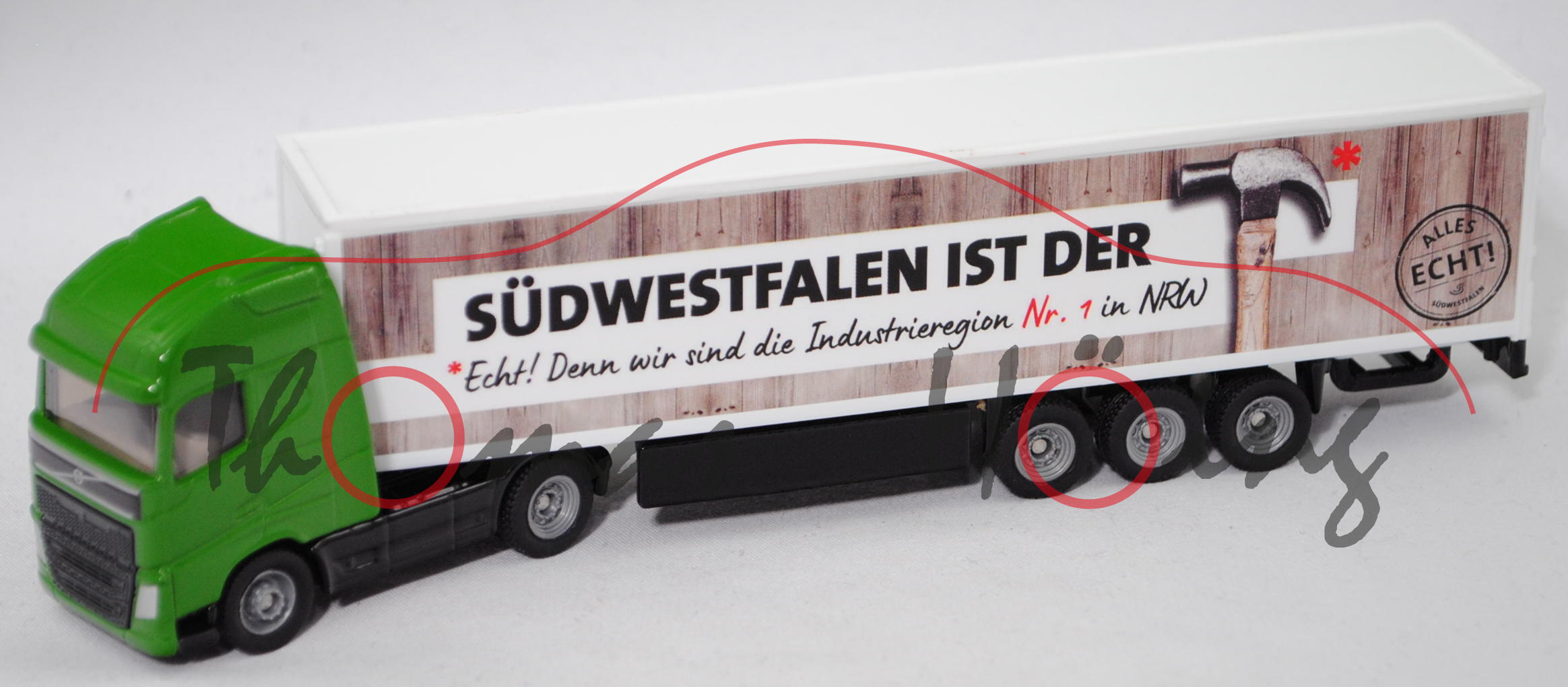 00416 Volvo FH16 750 Globetrotter (Mod. 13-) Koffer-Sattelzug, grün, SÜDWESTFALEN, SIKU, 1:87, P29e