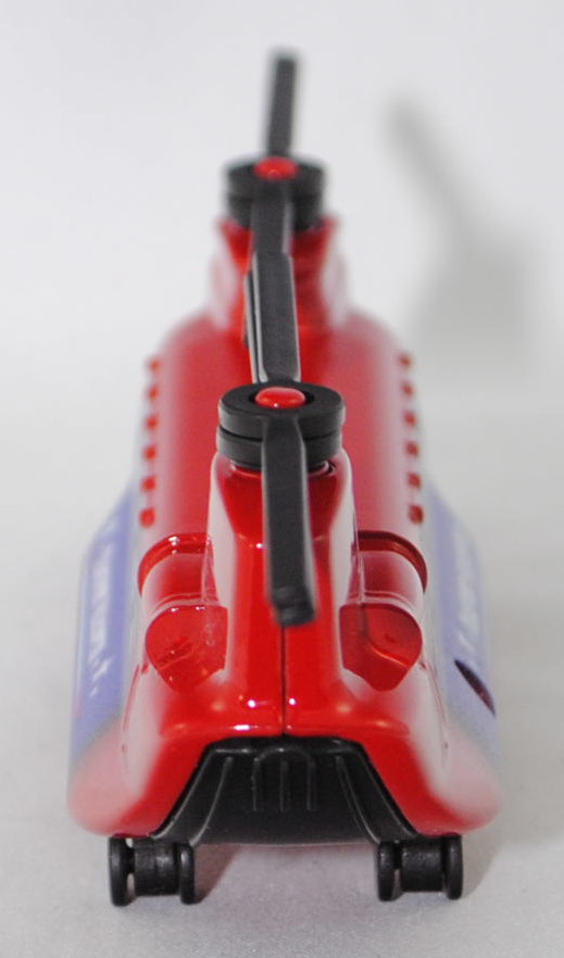 00000 Boeing-Vertol CH-47D Chinook HC.2 (Modell 234/H-47, Modell 1982-1995), hell-signalrot, TRANSPORT HELICOPTER, SIKU SUPER, 1:130, P29f