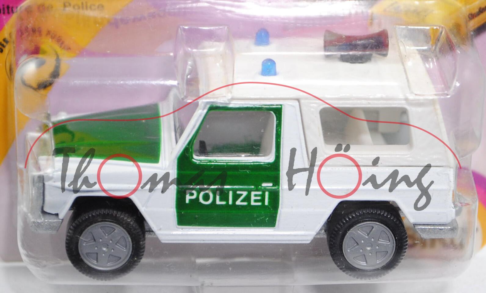 Mercedes-Benz 280 GE (Typ W 460, Modell 1980-1990) Polizei-Geländewagen, reinweiß/moosgrün, innen li