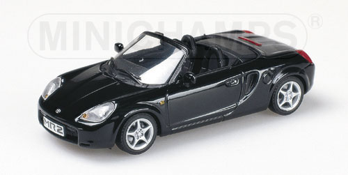 Toyota MR2 Roadster (Typ W3, Mod. 1999-2003), astral black, Minichamps, 1:43, PC-Box (Riss in Deckel