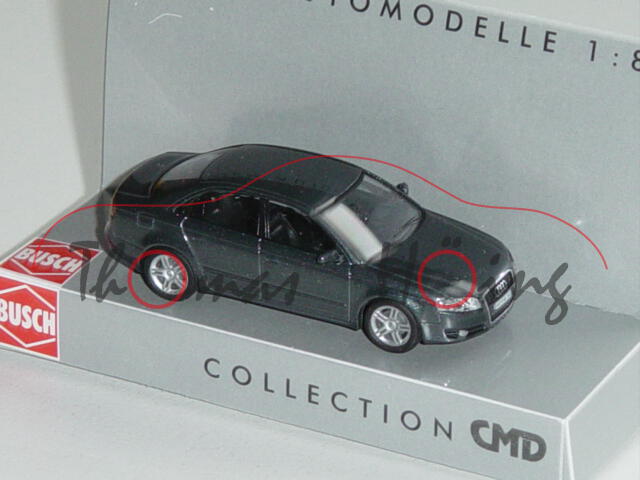 Audi A4, Mj. 2004, graumetallic, CMD Collection, Busch, 1:87, mb