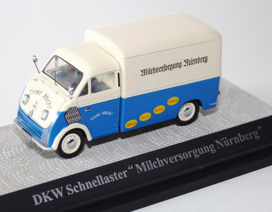 DKW Schnellaster Kastenwagen, hellelfenbein/capriblau, Milchversorgung Nürnberg / Trinkt Milch!, Pre