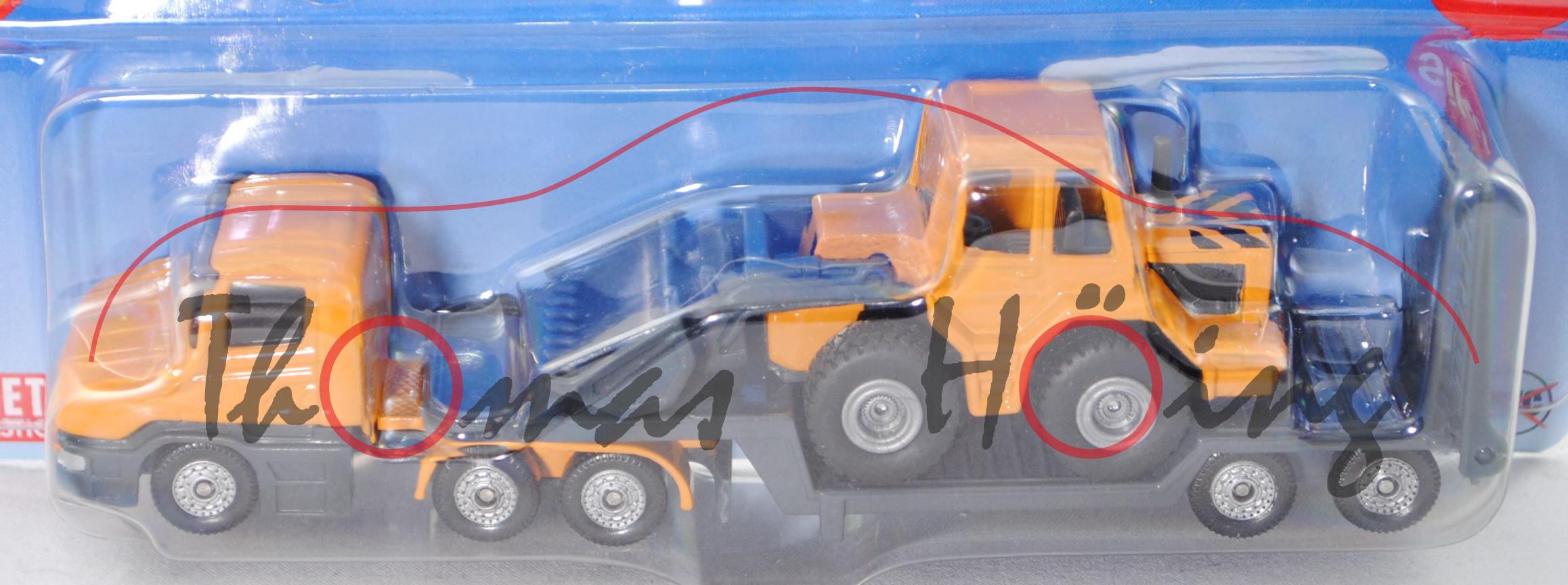 00001 Scania CT14 (Typ Serie 4, T-Fahrerhaus, Basis, Modell 1995-2004) Tieflader mit Frontlader, chr