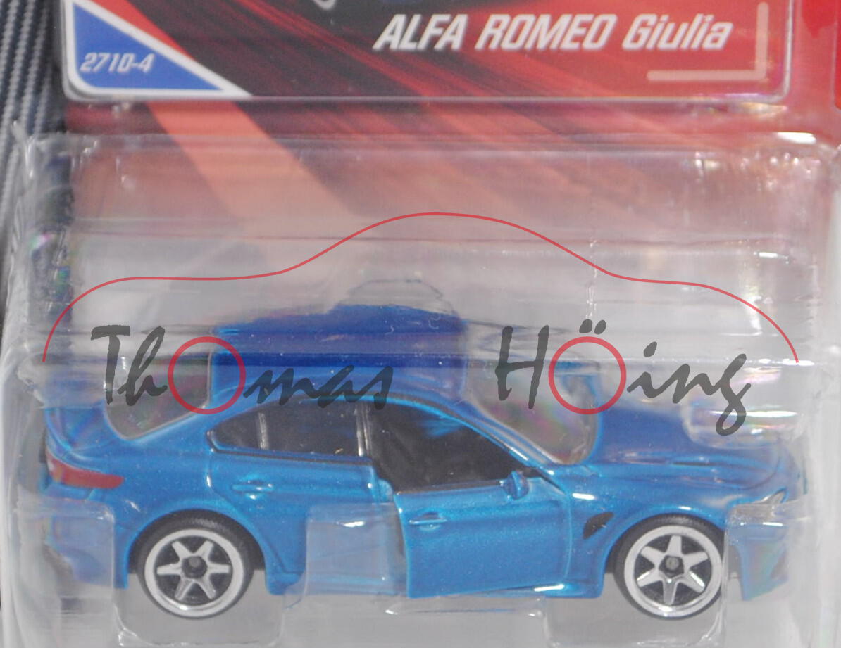 Alfa Romeo Giulia Quadrifoglio (Typ 952, Mod. 2016-), h.-capriblaumet., Nr. 271D-4, majorette, 1:60