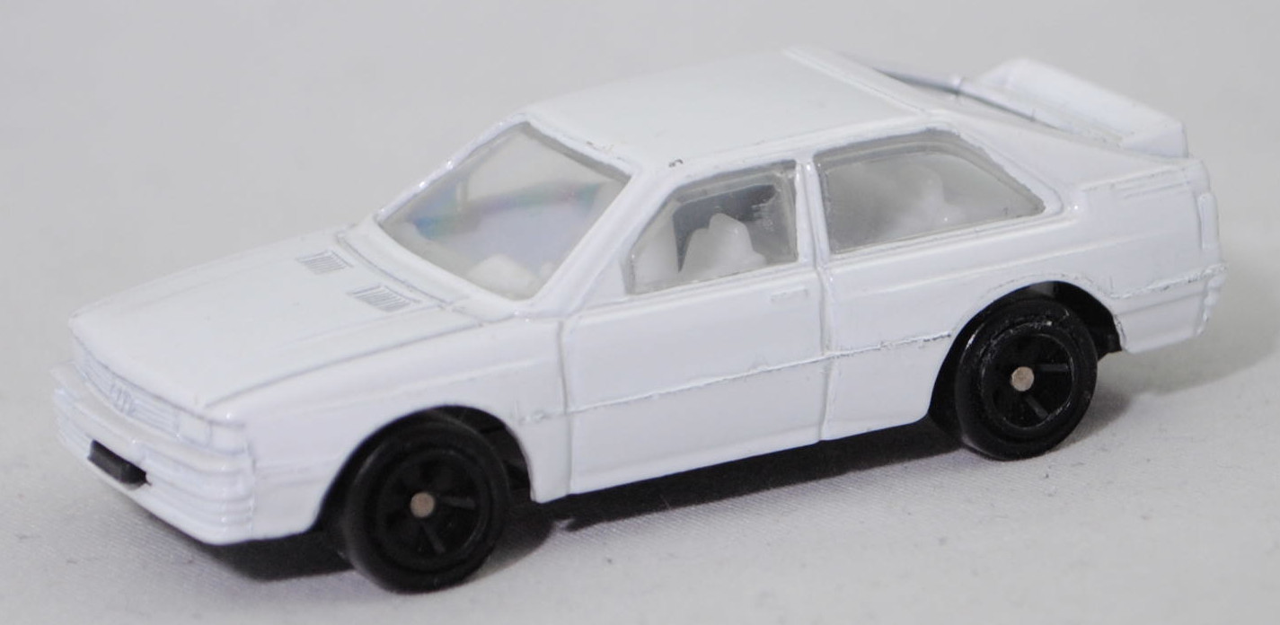 Audi quattro (1. Generation, B2, Typ 85Q, VFL (Vorfacelift), Modell 1980-1982), alpinweiß (L90E), innen reinweiß, Lenkrad reinweiß, Bpr. MADE IN CHINA, WELLY, 1:62, m-