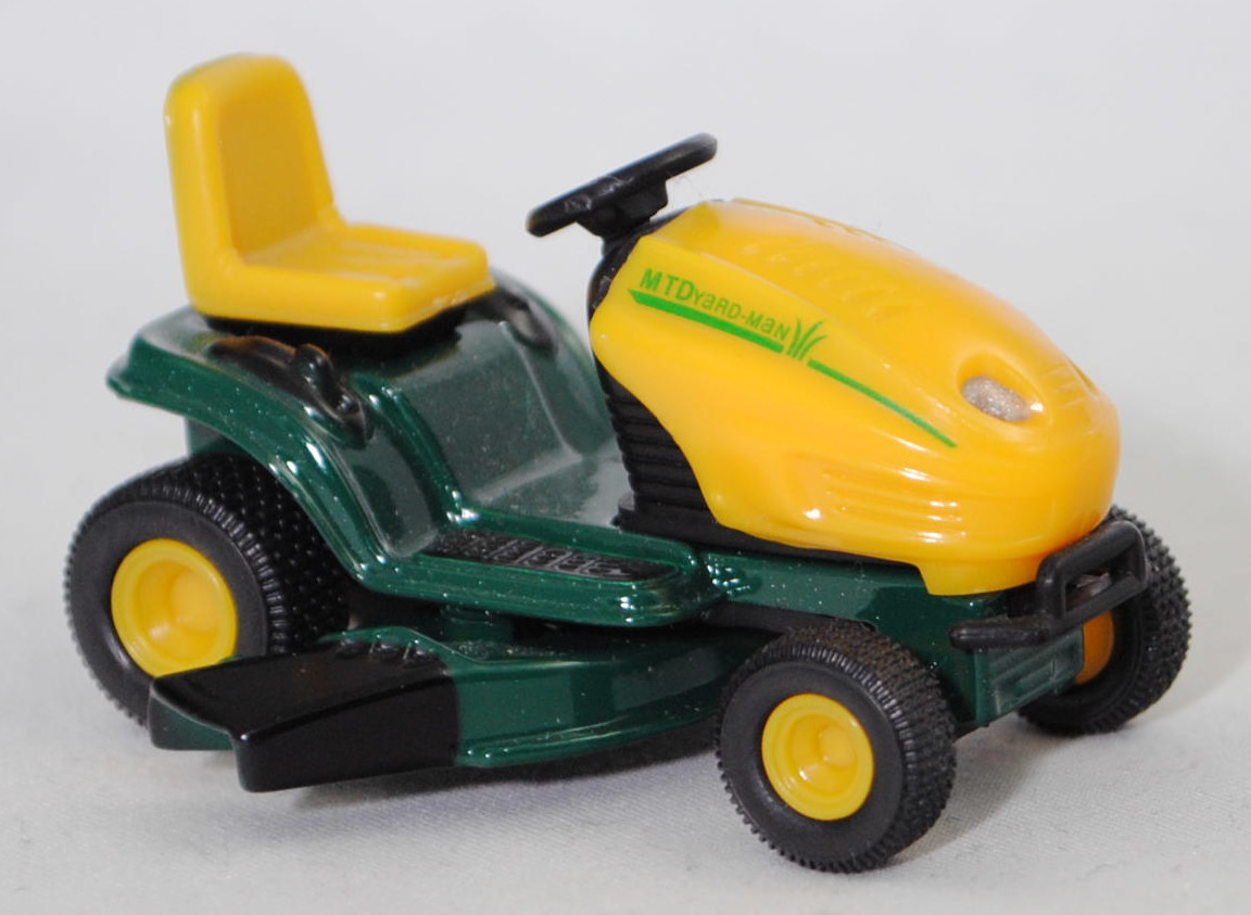 00000 Rasentraktor MTD YaRD-MaN AG 5165 AUTODRIVE™ (Modellnummer 13AE504G643, 4-Style, Modell 2002-2002), gelb/grün, Frontscheinwerfer 4 mm hoch, SIKU SUPER, 1:32, m
