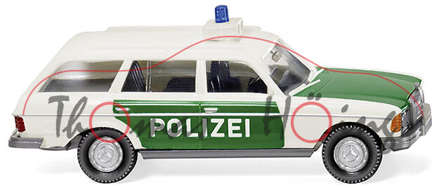 Polizei - Mercedes-Benz 250 T (Baureihe S 123, Baumuster 123.086, Model 1978-1982), weiß/minzgrün, P