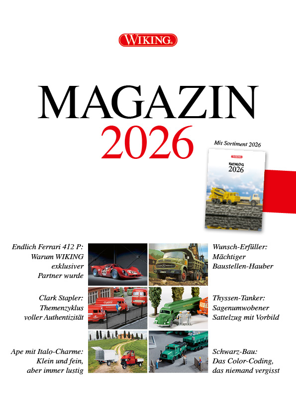 WIKING MAGAZIN 2026, Inhalt: u.a. Der Mercedes-Benz 300 SL Roadster ist zurück / Citroen 2 CV / Katalog 2026 / u.v.m., DIN-A4, 64 Seiten, Wiking