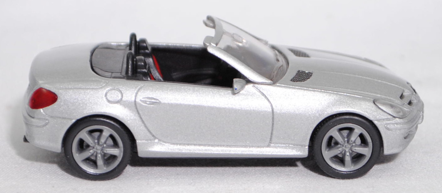 00000 Mercedes-Benz SLK 350 (interne Baureihenbezeichnung R 171, Vor-MoPf, Modell 2004-2008), silbergraumetallic, Bpr. MERC. BENZ SLK 350 und 1002, SIKU SUPER, 1:55, m