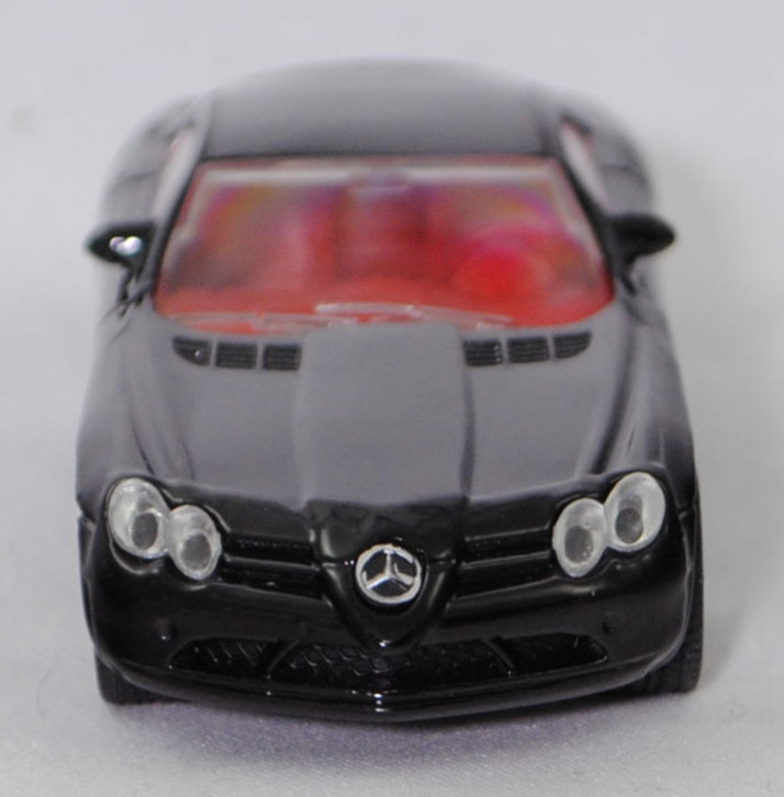 00004 Mercedes-Benz SLR McLaren (1. Generation, C 199, Modell 2004-2008), schwarz, Bpr. 1004, B25a / B25b silbergrau, SIKU SUPER, 1:55, m