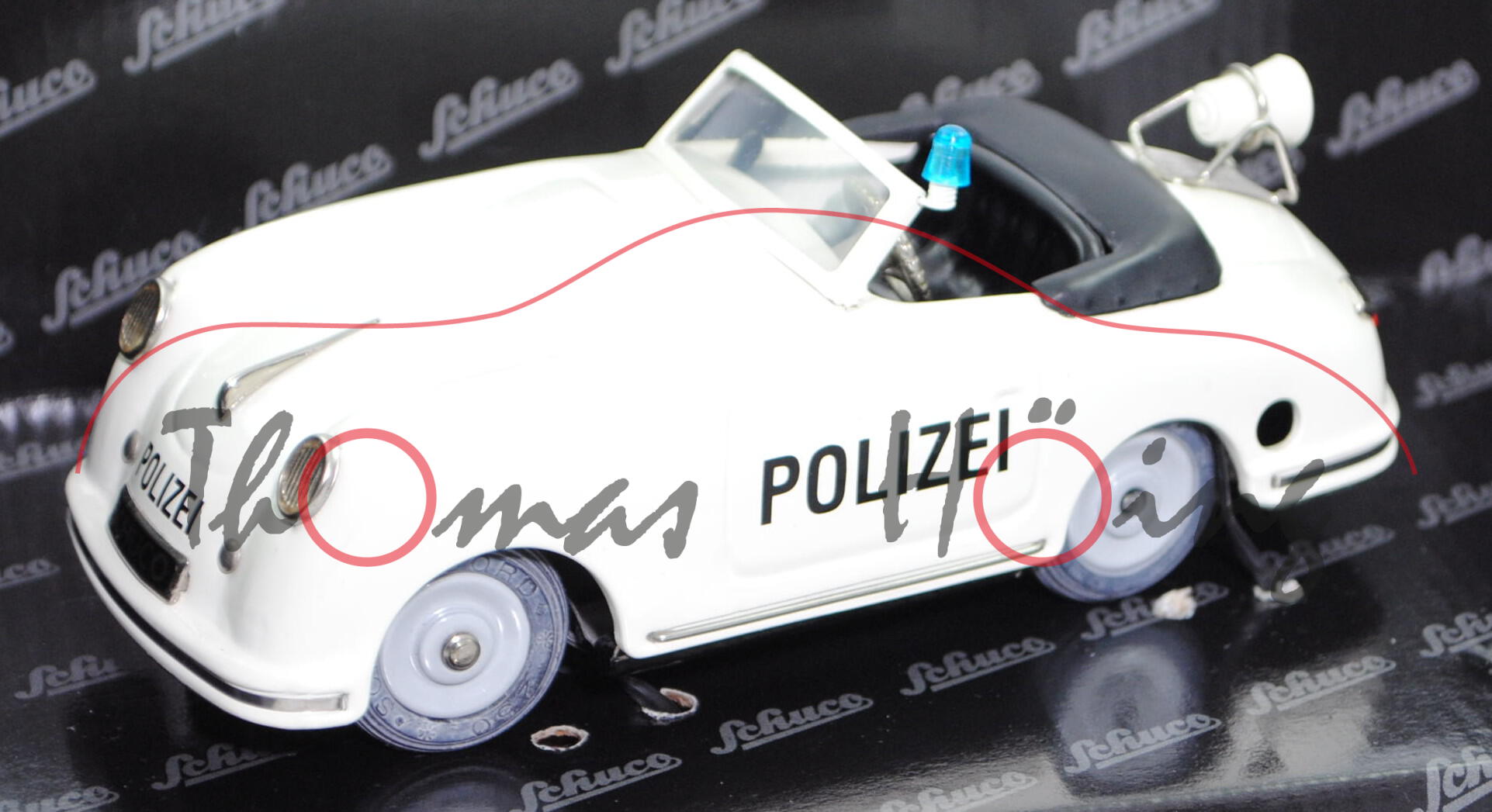 Porsche 356 A Cabriolet (Facelift 1957, Mod. 57-59) Polizei (Schuco-Sport-Examico), weiß, 1:24, mb