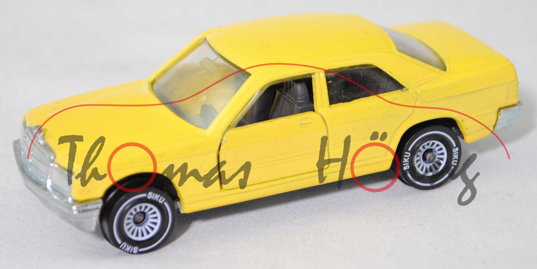 06404 HU Mercedes-Benz 190 E (W 201, Mod. 1982-1988), zinkgelb, innen grau, SIKU / Metchy, 1:55, m-