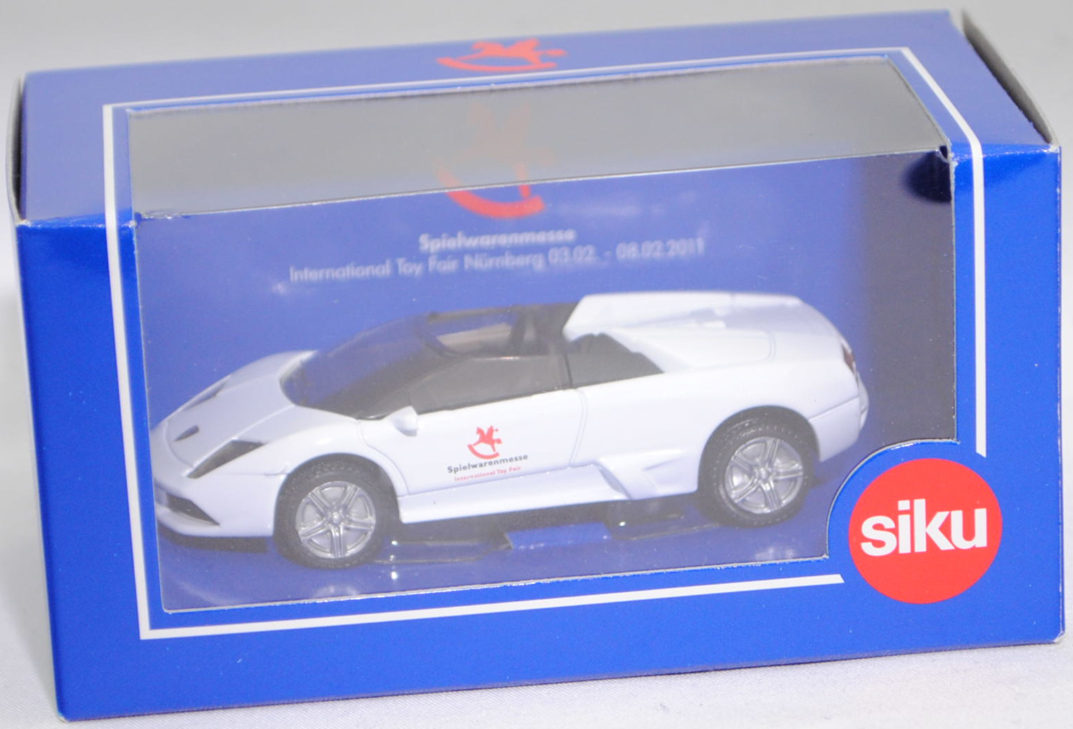00000 Spielwarenmesse 2011 Lamborghini Murciélago LP 640 Roadster (Modell 2006-2010), reinweiß, Spielwarenmesse / International Toy Fair, SIKU SUPER, 1:54, Werbeschachtel