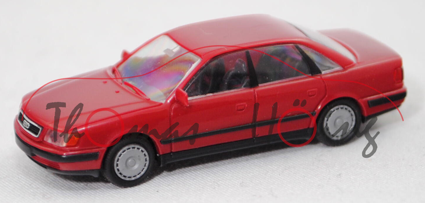 Audi 100 quattro 2.8 E (C4, Mod. 1990-1994), braunrot, mit Radzierblende, Rietze, 1:87, mb (Kratzer)