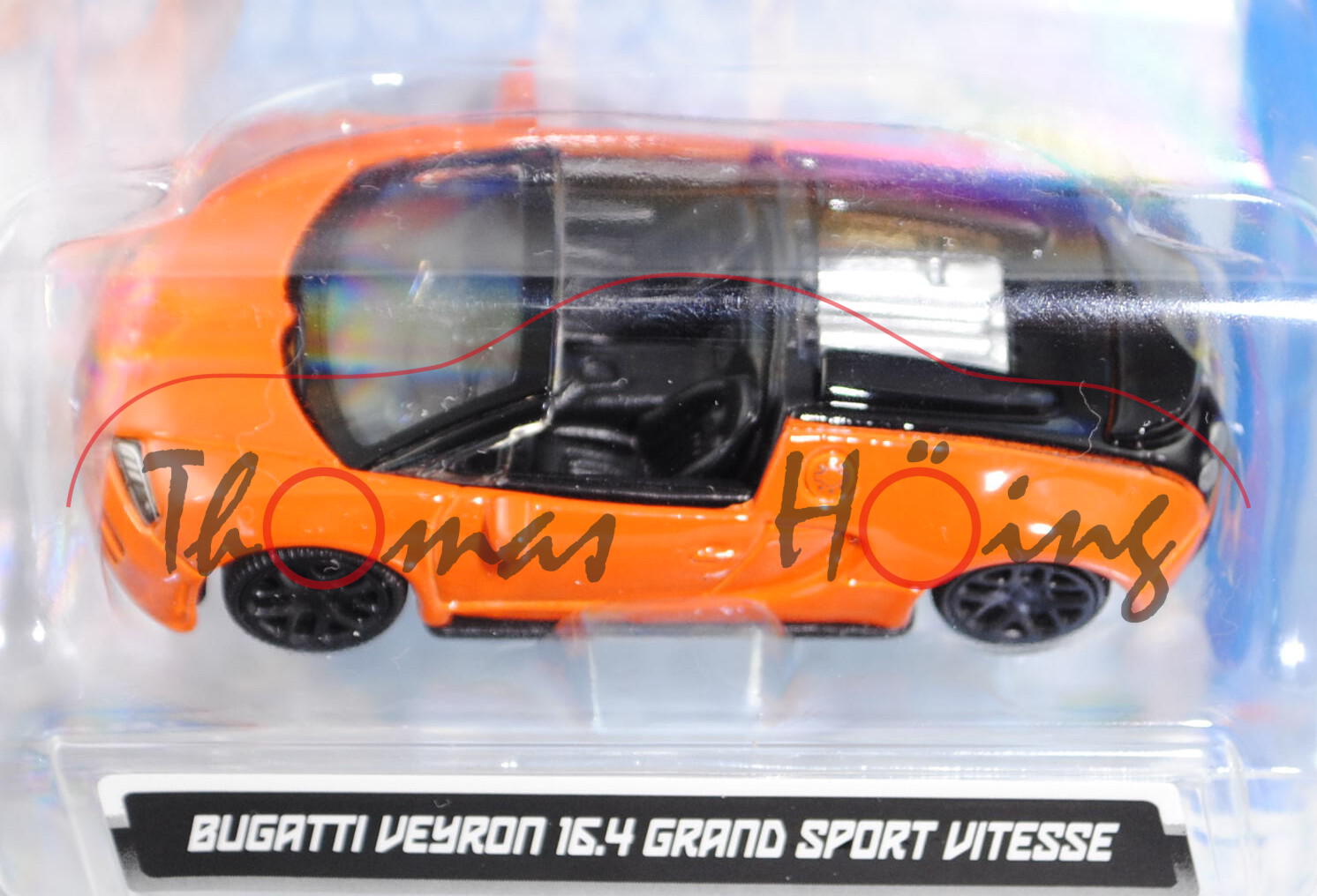 Bugatti Veyron 16.4 Grand Sport Vitesse (Mod. 12-15), verkehrsorange/schwarz, Bburago, 1:64, mb