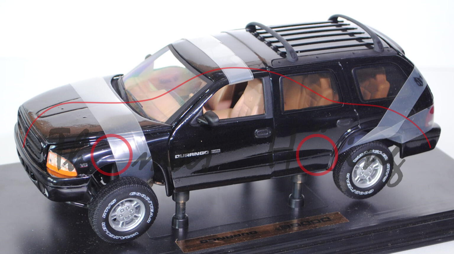 Dodge Durango SLT 4x4 (1. Generation), Modell 1998-2003, schwarz, ANSON, 1:18, mb