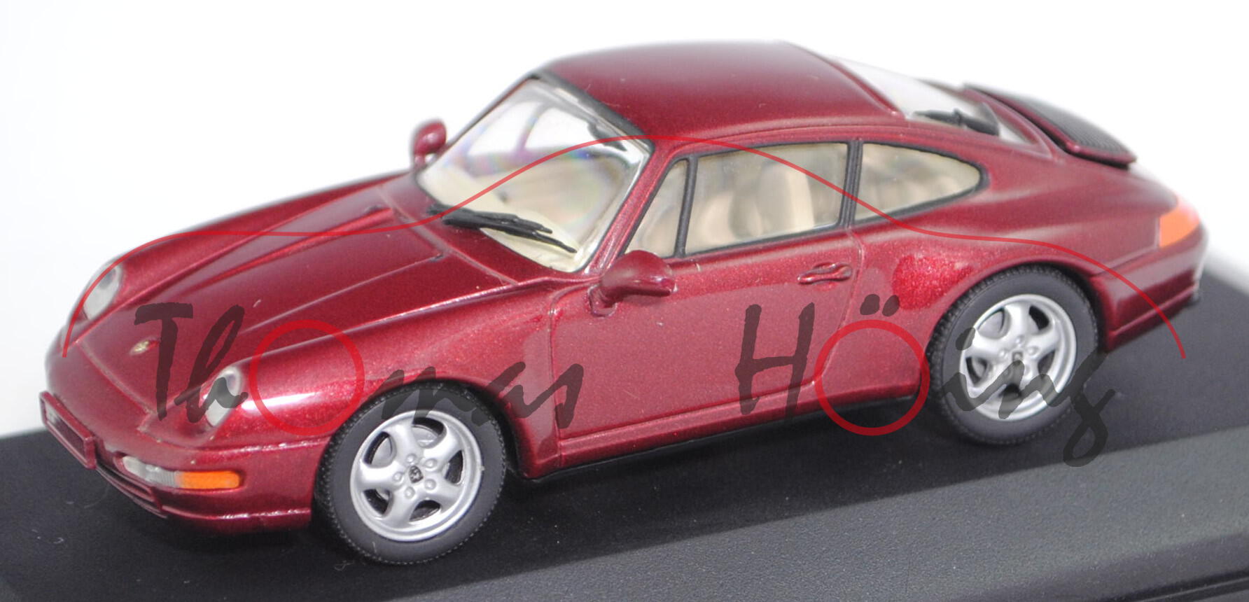 Porsche 911 Carrera 2 (Typ 993 Coupé, Mod. 1993-1995), arenarot perlcolor, Minichamps, 1:43, PC-Box