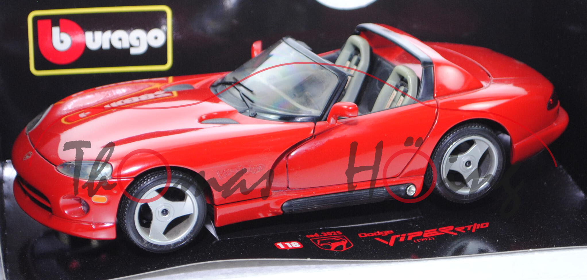 Dodge Viper RT/10 (1. Gen., Modell 1992-1995, Baujahr 1992), verkehrsrot, Bburago, 1:18, mb