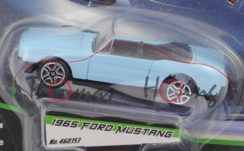 Ford Mustang Convertible (1. Gen., Modell 64-65, Bj. 1965), blau, JAMARA STREET KINGS 1:64, Blister