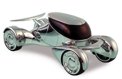 Peugeot Moonster Concept Car, Modell 2001, chrom, Präsentation Frankfurt IAA 2001, Norev, 1:43, PC-B