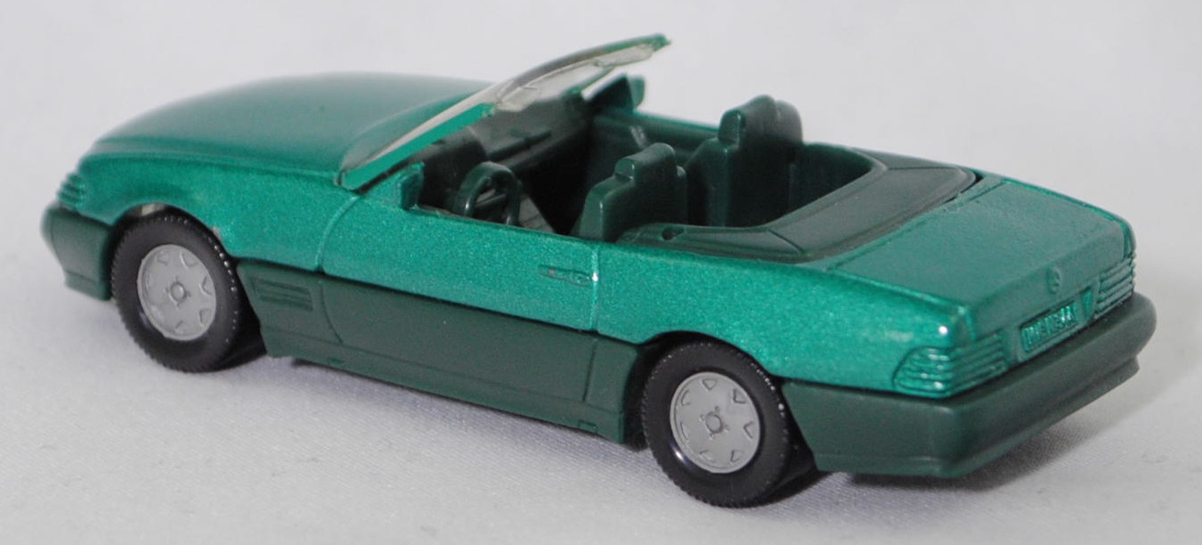 00002 Mercedes-Benz 500 SL (R 129, Modell 1989-1992), türkisgrünmetallic, Stern im Kühlergrill silber, Heckklappe ohne Stern, Hong, B6, SIKU SUPER, 1:55, m