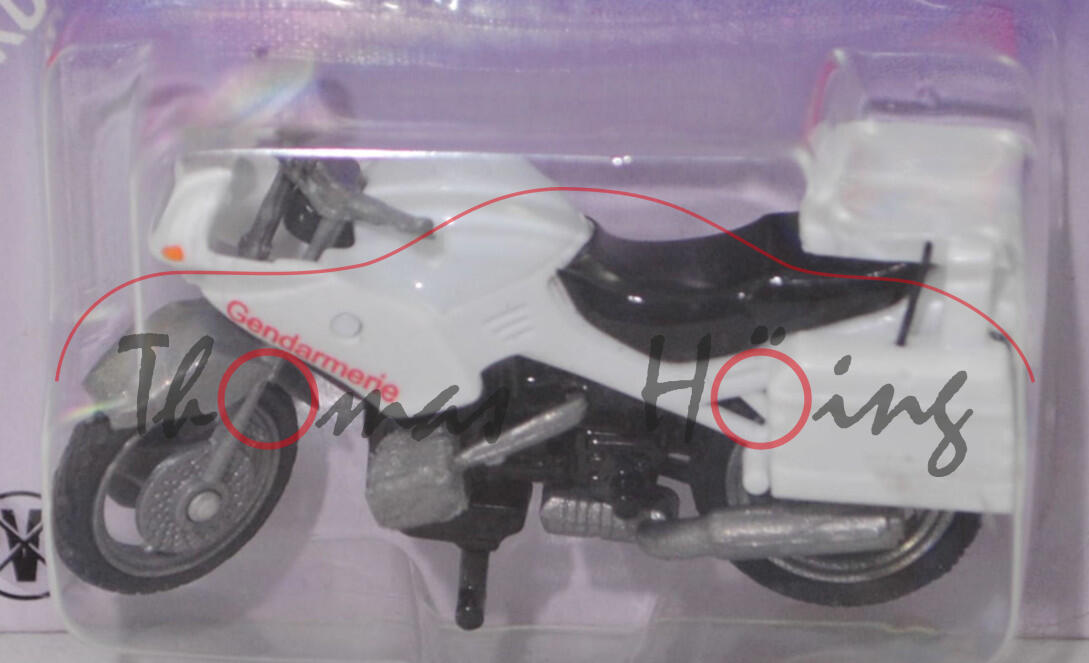 03800 A BMW R 1100 RS 93 (1. Generation, Modell 1993-2001) Polizei-Motorrad, reinweiß/schwarz, Gendarmerie, SIKU, 1:31, P26