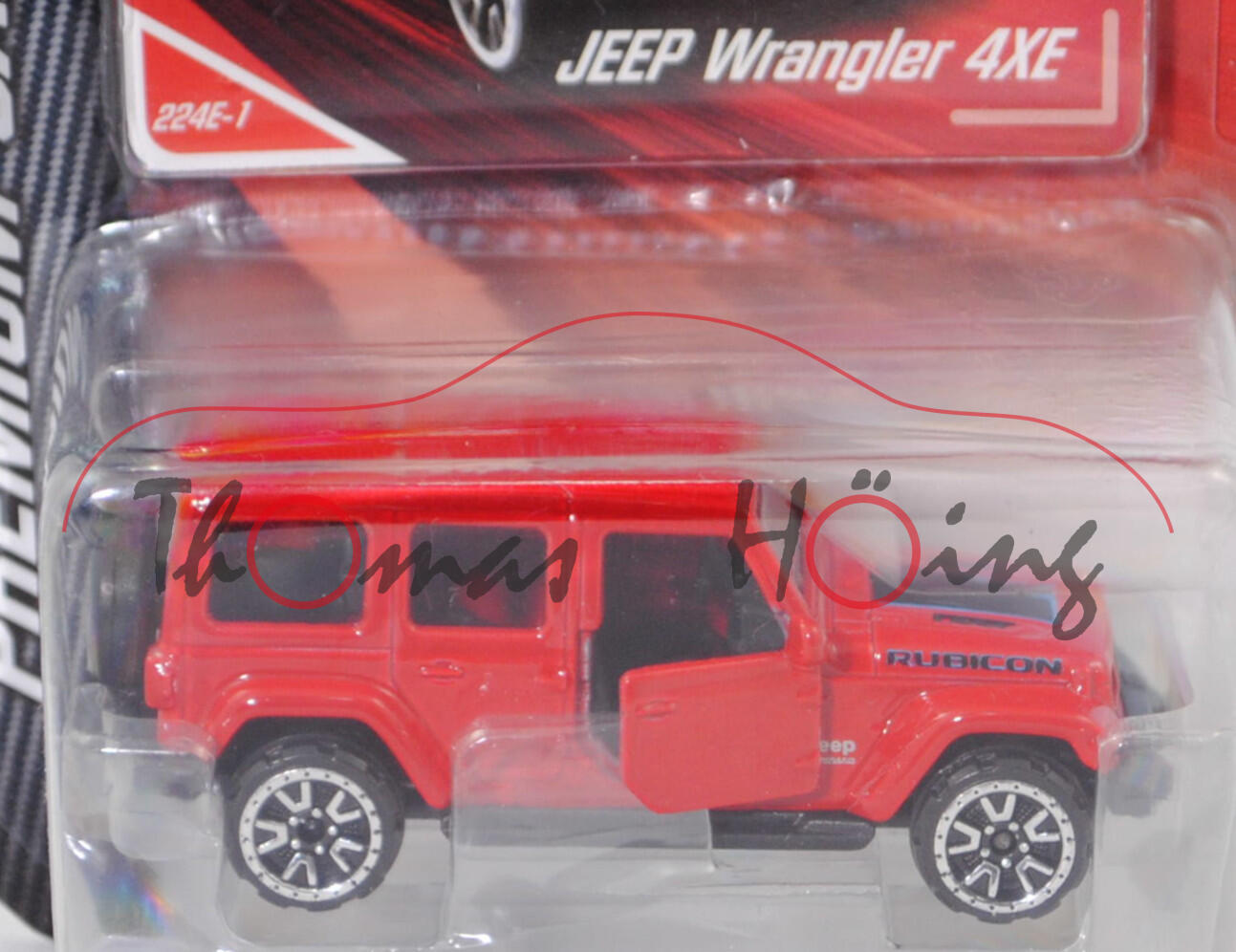 Jeep Wrangler Unlimited 2.0 4xe Rubicon (Typ JL, Modell 2021-2023), rot, Nr. 224E-1, majorette, 1:66, Blister