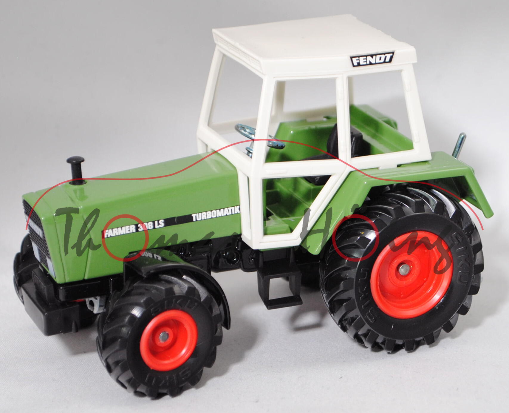 00003 FENDT FARMER 308 LS TURBOMATIK (1. Gen., Mod. 1980-1984), hell-grasgrün/schwarz, SIKU, 1:32