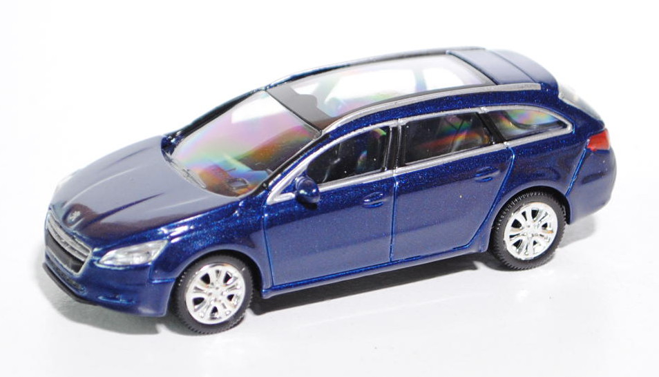 Peugeot 508 sw, Modell 2010-, saphirblaumetallic, ca. 1:61, Norev SHOWROOM, Werbeschachtel