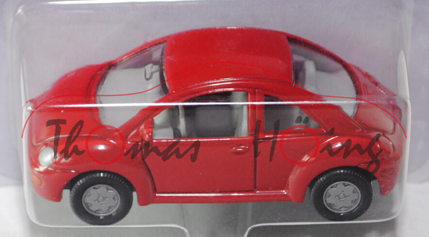 00000 VW New Beetle 2.0 (Typ 9C, Modell 1998-2001), karminrot, innen lichtgrau, Lenkrad lichtgrau, o