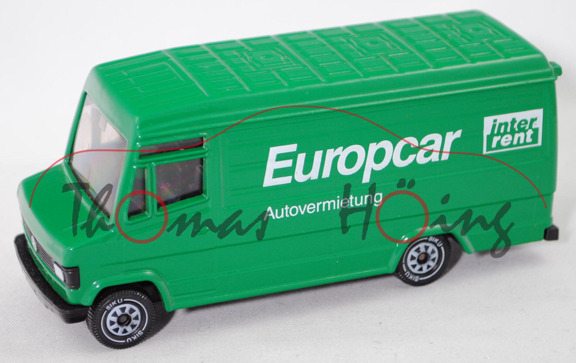 Mercedes-Benz 809 D Kastenwagen (Mod. 86-92) Postwagen, grün, Europcar, SIKU, 1:55, L11a (1920)