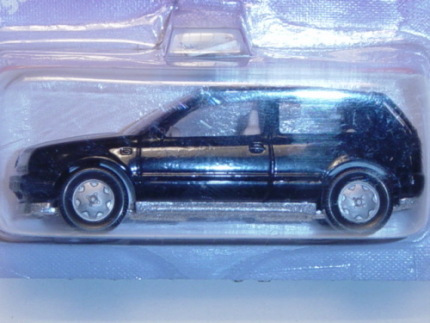 00004 VW Golf III 1.8 GL (Typ 1H, Dreitürer), Modell 1991-1995, schwarz, VW-Zeichen in silber im Gri