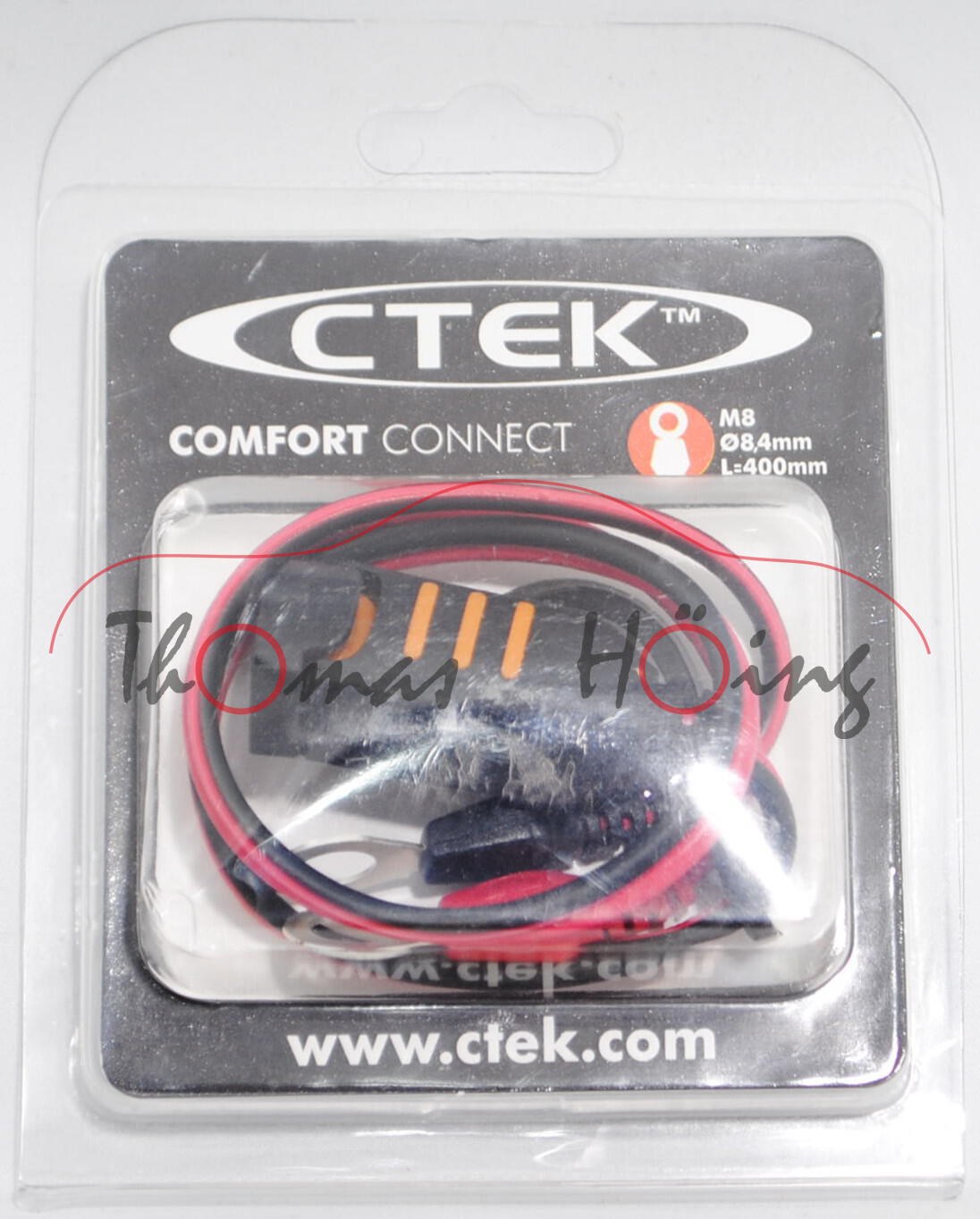 CTEK® Schnellkontaktkabel, 40 cm lang, mit 2 Ringösen M8 für Batteriepol und Zentralstecker Multi-XS