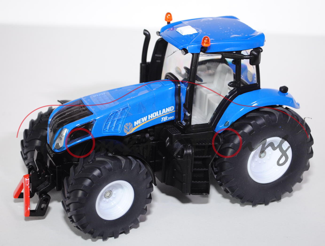 00000 New Holland T8.390 Traktor, himmelblau/schwarz, SIKU FARMER 1:32, L17mpK