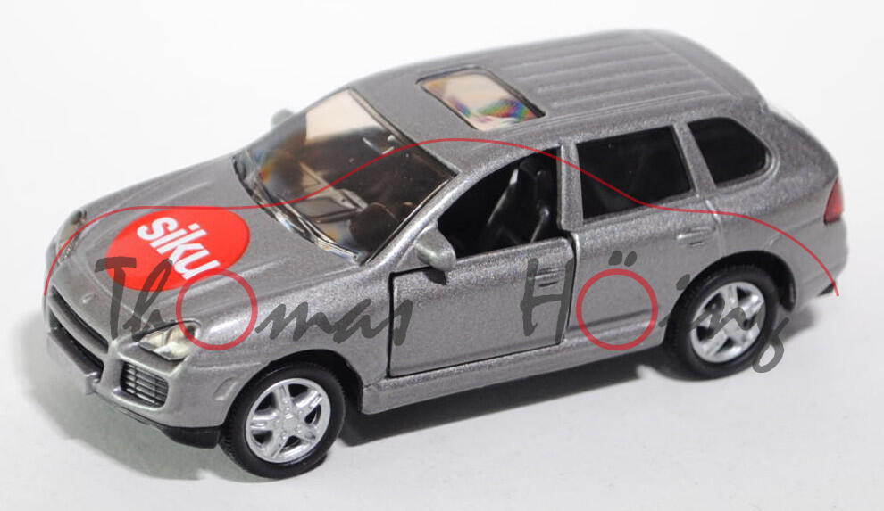 99901 Porsche Cayenne Turbo (Typ 9PA), Modell 2002-2007, steingraumetallic, innen schwarz, Felgen si