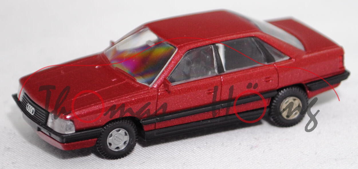 Audi 200 Turbo (C3, Typ 44, Mod. 85-87), purpurrotmetallic, Rietze, 1:87, mb (Felge hinten vergilbt)