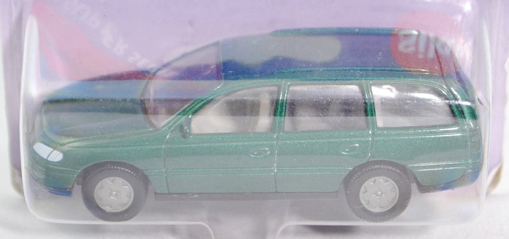 00000 Opel Omega B Caravan 2.0 16V (Modell 1994-1999), moosgrünmetallic, innen lichtgrau, Lenkrad sc