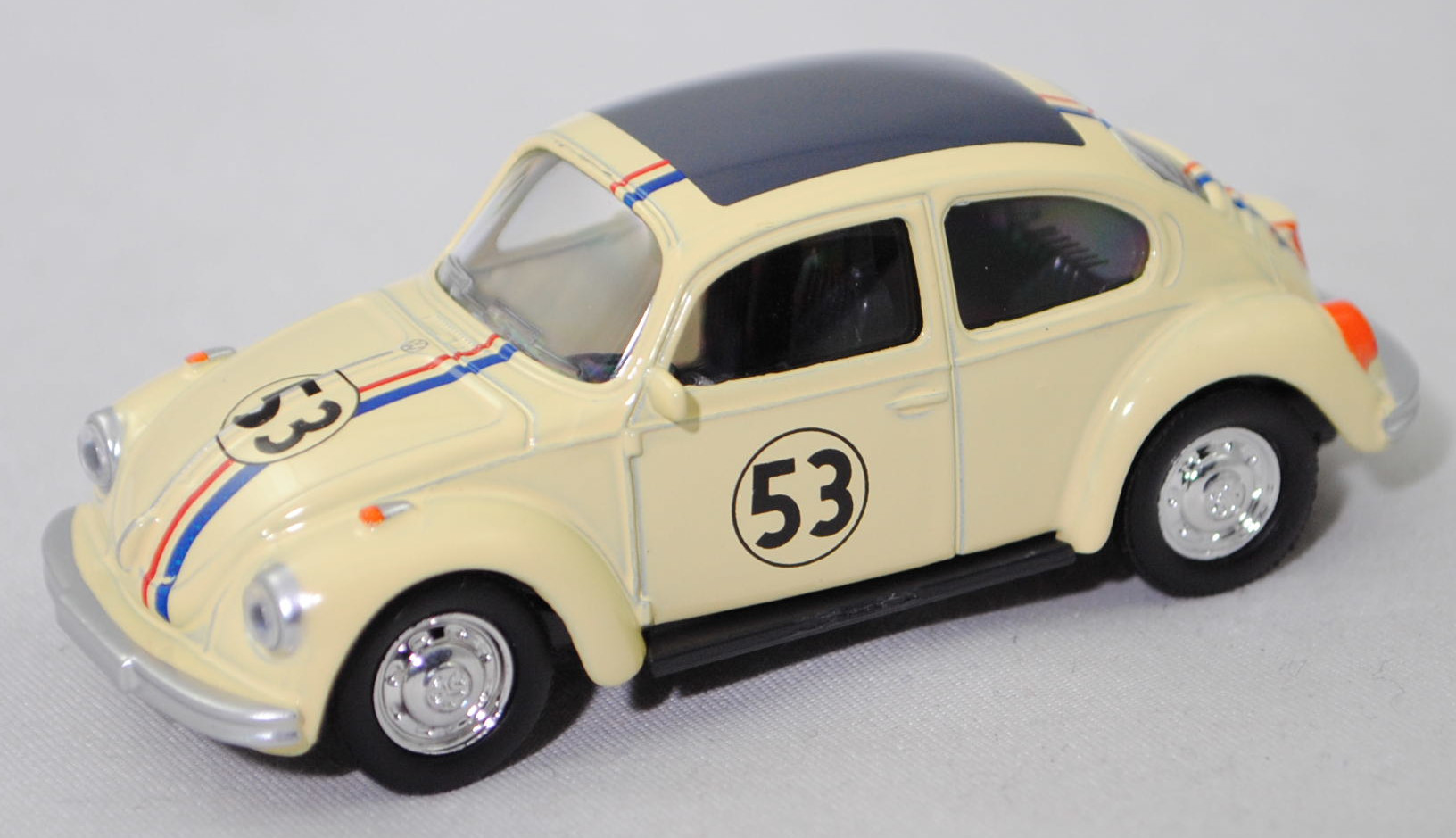 VW Käfer 1303 Limousine (Typ 13, Modell 1972-1974), hell-elfenbein, Nr. 53, Herbie, Norev CLASSIC, 1:54, mb