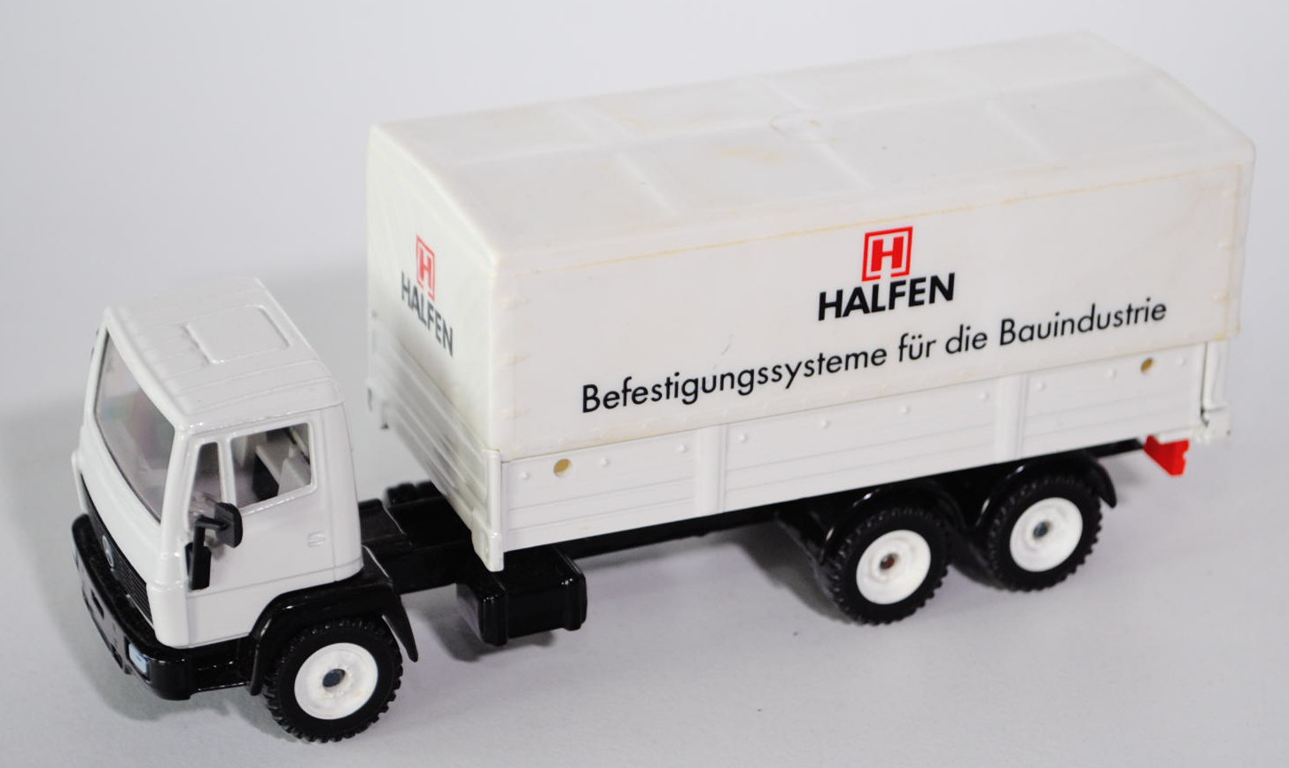 Mercedes LN-2 LKW mit Pritsche und Plane, cremeweiß/schwarz, H / HALFEN / Befestigungssysteme für di