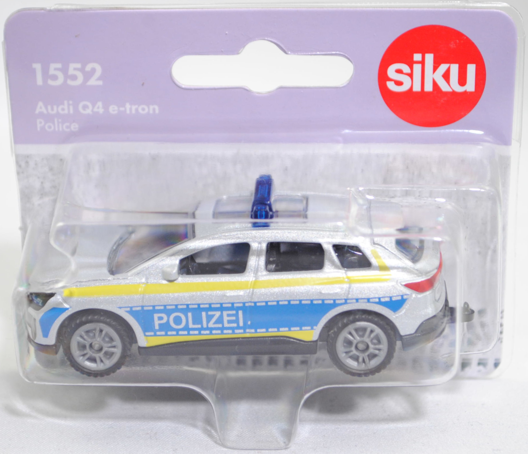 00000 Audi Q4 50 e-tron quattro (1. Generation, FZ, Modell 2021-) Polizei Einsatzfahrzeug, silbermetallic, POLIZEI, B49 silbergrau, SIKU SUPER, 1:59, P29f