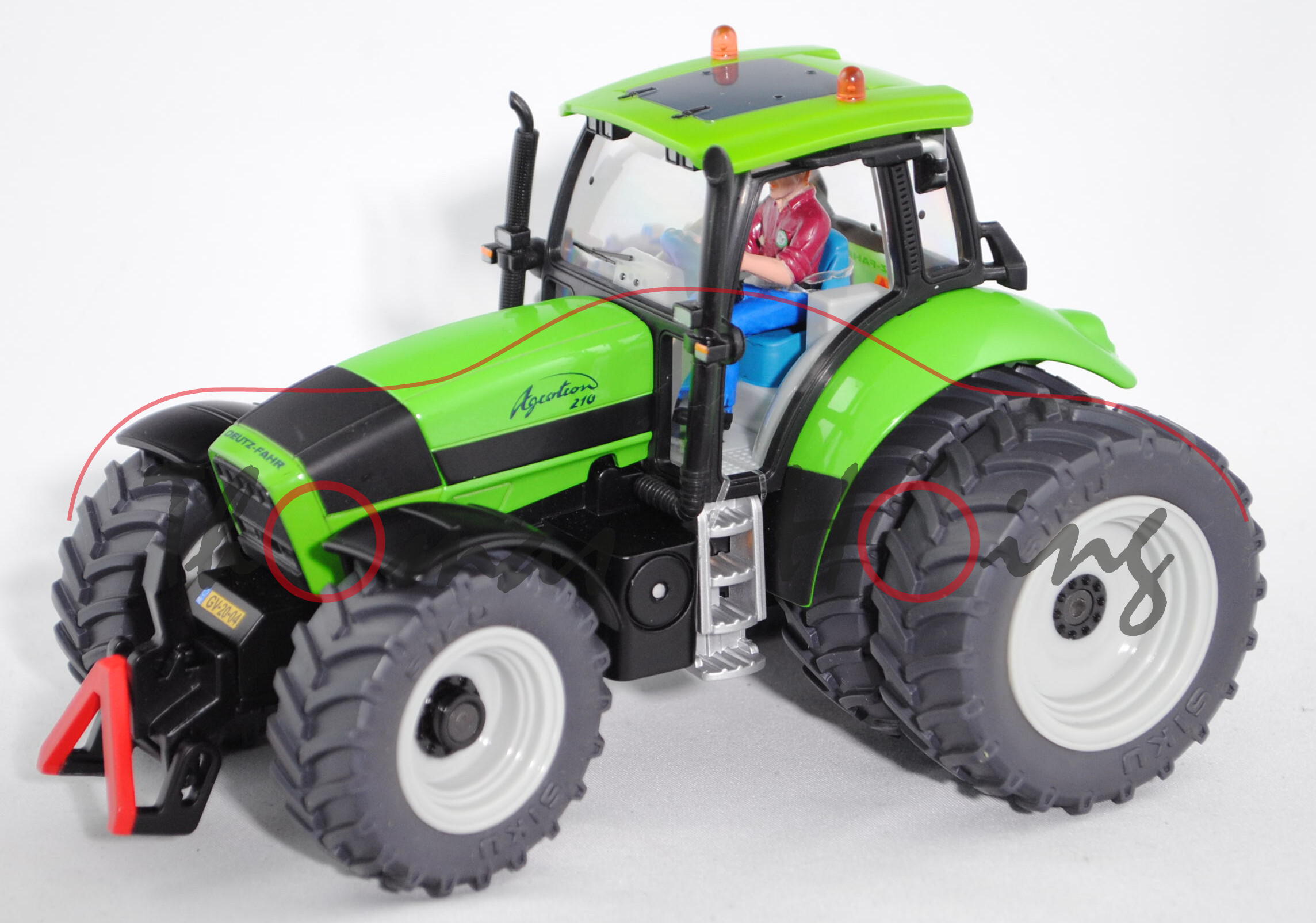 DEUTZ-FAHR Agrotron 210 Traktor (Typ MK4, Modell 2003-2004) mit Doppelbereifung hinten, hell-gelbgrü