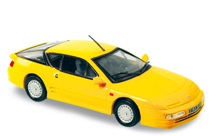 (Renault) Alpine A610 Turbo, Modell 1991-1995, verkehrsgelb, Norev, 1:43, PC-Box