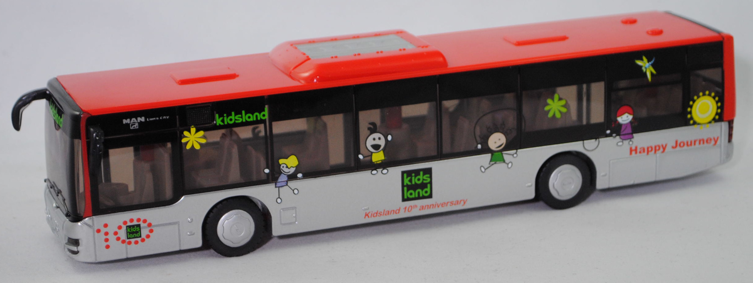 72000 CN MAN Lion's City Solobus (Mod. 04-17), rot/weißalu, Kidsland 10th anniversary, SIKU, L17K