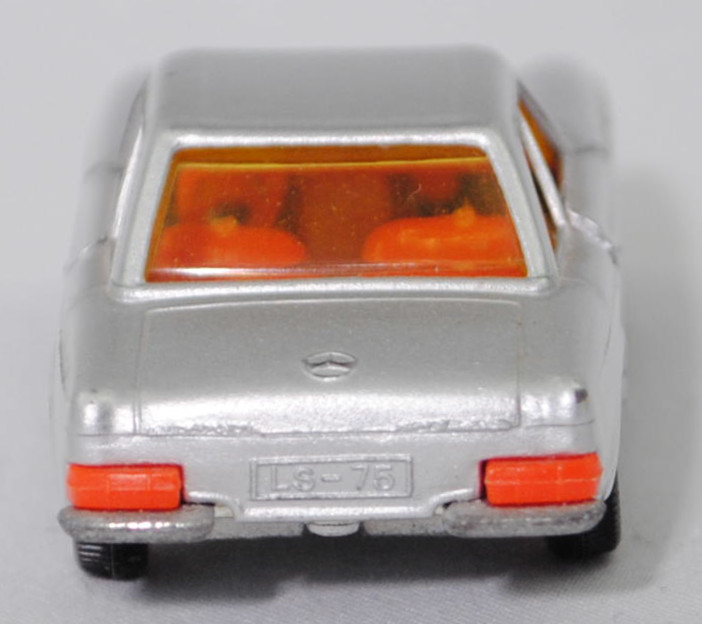00006 Mercedes-Benz 280 SL (W 113, Pagode, Modell 1968-1971) mit Hardtop (Coupédach), silber, Bpr. V 302 / 1017, W-Germ, Verglasung gelb, R11 gerillt, SIKU SUPER, 1:60, m-
