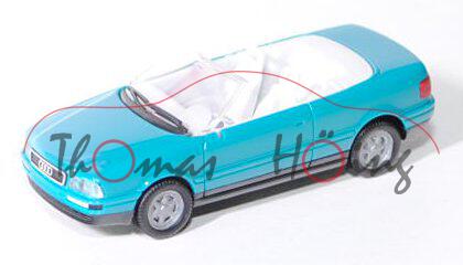 Audi Cabriolet (B4, Typ 8G), Modell 1991-2000, wasserblau, innen reinweiß, Herpa, 1:87, mb