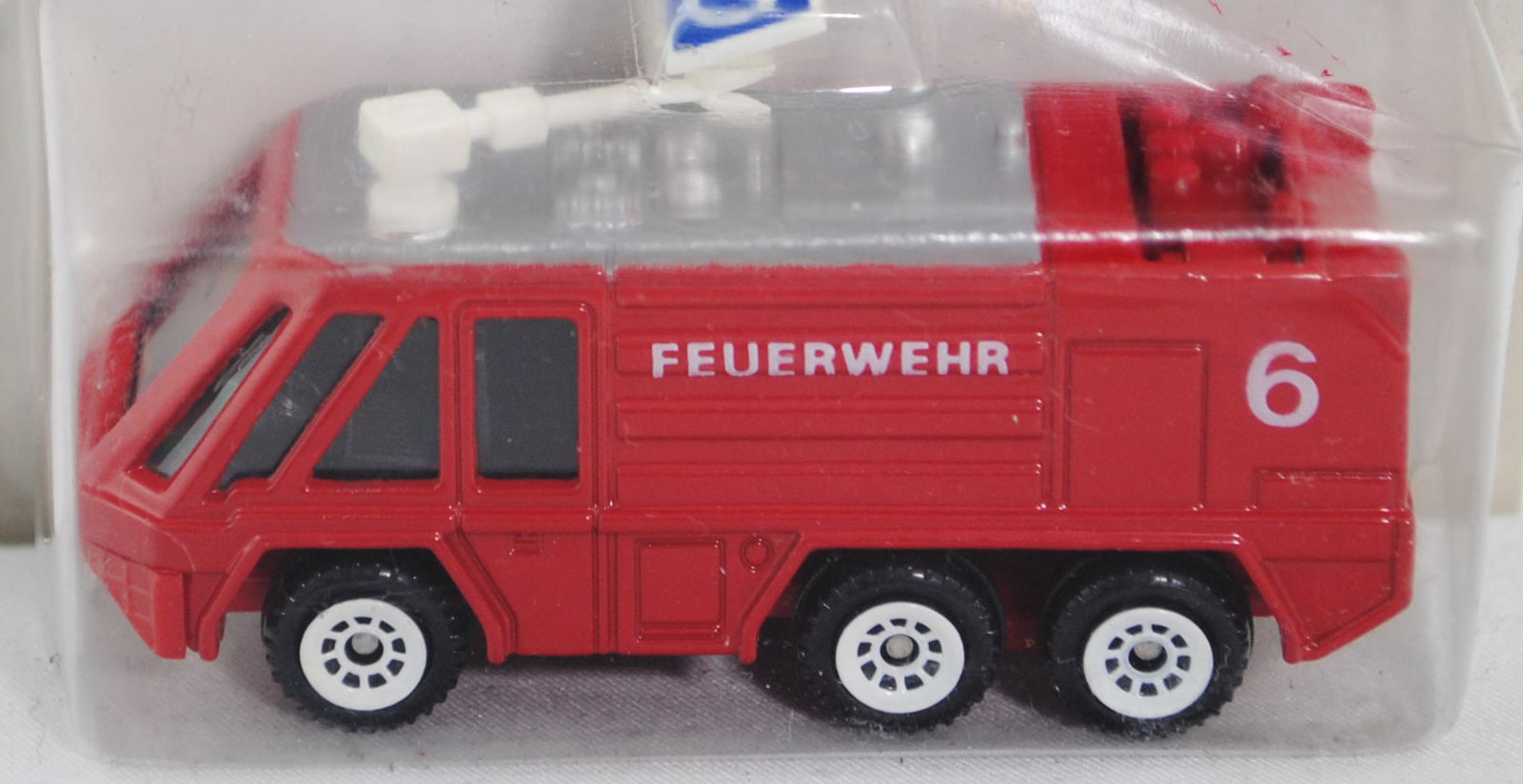 Rosenbauer Simba 6x6 Großflugfeldlöschfahrzeug (Modell 1980-1996), signalrot, innen schwarz, Lenkrad